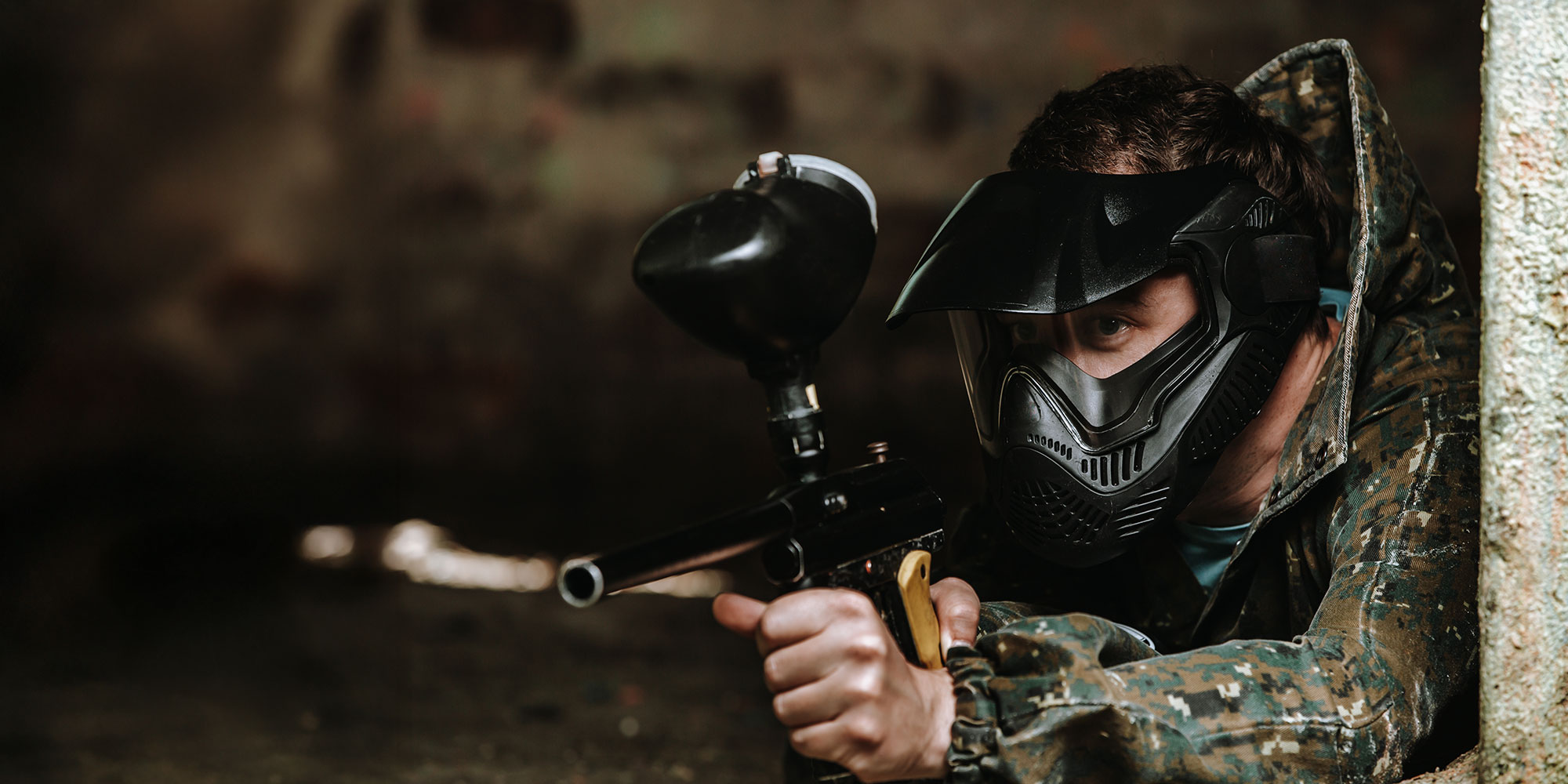 Beispielbild: Paintball spielen in Dresden / Example image: Playing paintball in Dresden